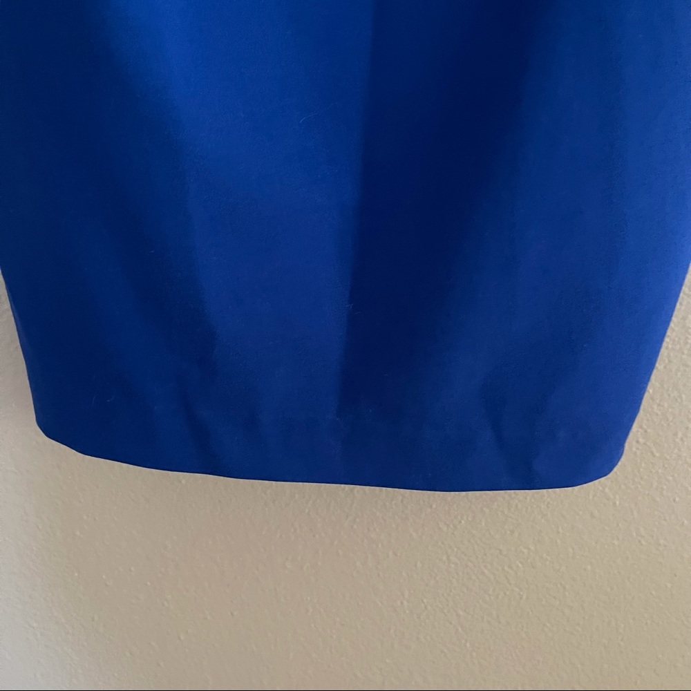 Calvin Klein Blue Scuba Crepe Ruched Dress - Picture 10 of 15